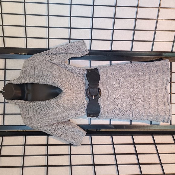 3/$15🌟Costa Blanca Gray Sweater Dress with Belt sz XS/S - Picture 1 of 9